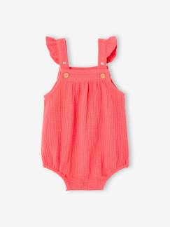 -Barboteuse fille naissance en gaze de coton