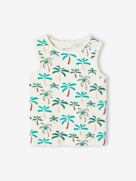 Débardeur garçon imprimé tropical blanc imprimé - vertbaudet enfant 