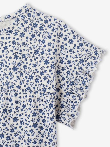 T-shirt voor babymeisjes met print ecru+marineblauw - vertbaudet enfant 