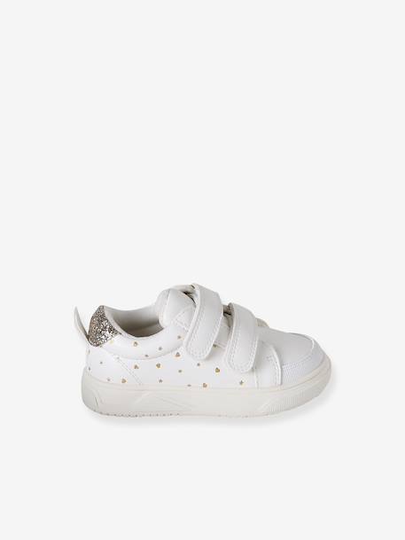 Baskets bébé scratch blanc imprimé - vertbaudet enfant 