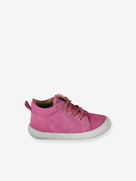 Chaussures premiers pas bébé lacets brun+fuchsia+jaune d'or+marron+rose - vertbaudet enfant 