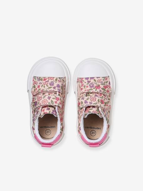Baskets scratchées bébé rayé bleu+rose imprimé - vertbaudet enfant 