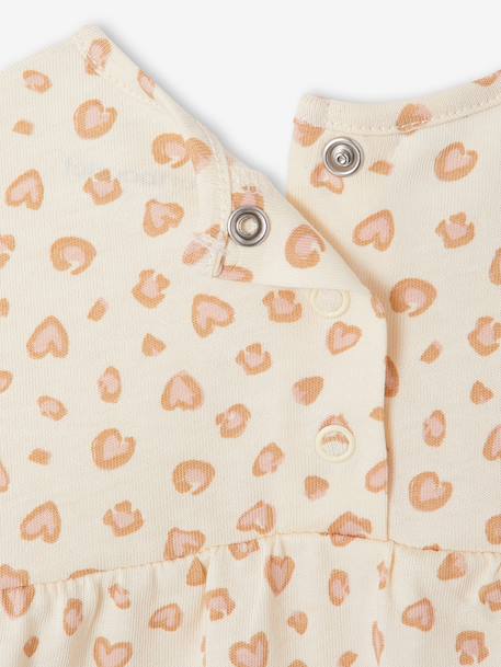 T-shirt voor babymeisjes met print ecru+marineblauw - vertbaudet enfant 
