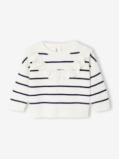 -Pull marinière bébé fille détail volanté