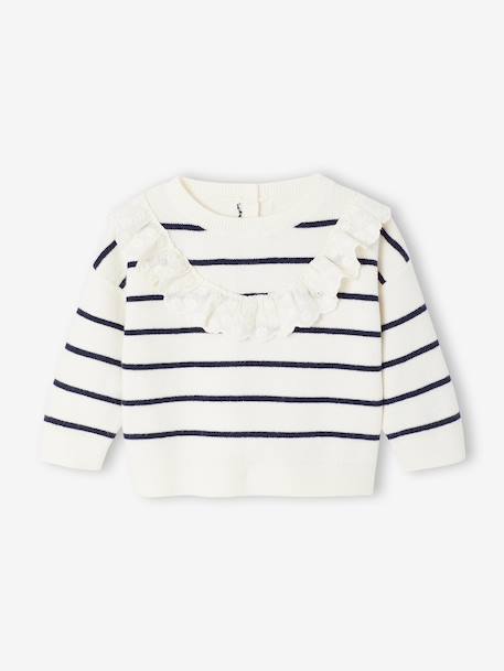 Bébé-Pull marinière bébé fille détail volanté