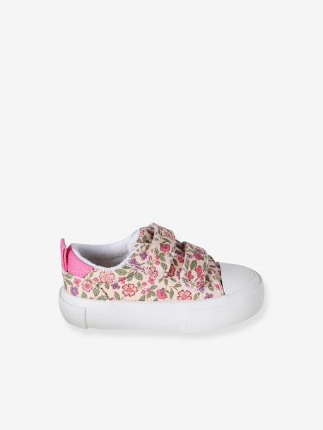 Baskets scratchées bébé rayé bleu+rose imprimé - vertbaudet enfant 