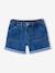 Short en jean fille bleu clair+bleu moyen+denim brut - vertbaudet enfant 