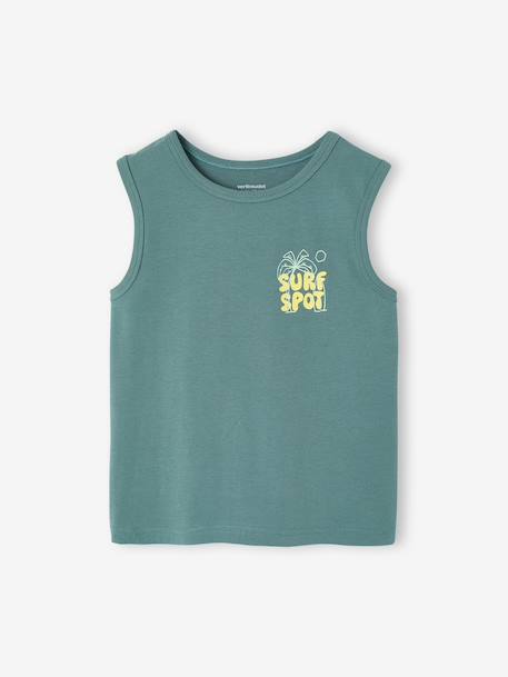 Hemdje voor jongens met surfprint blauwgroen - vertbaudet enfant 