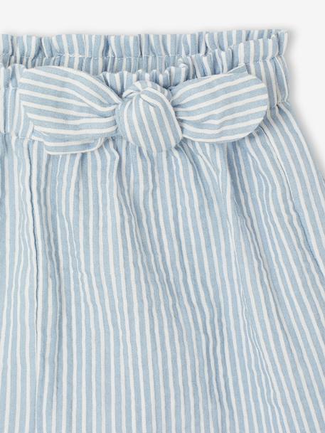 Short bébé fille en gaze de coton rayé bleu - vertbaudet enfant 