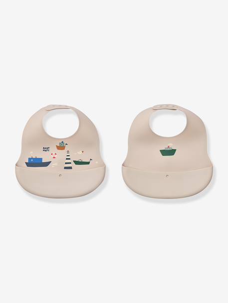 Set van 2 slabbetjes Ember beige+rozen - vertbaudet enfant 