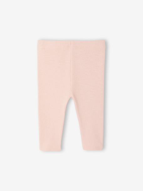 Legging bébé en maille côtelée rose pâle+vert - vertbaudet enfant 