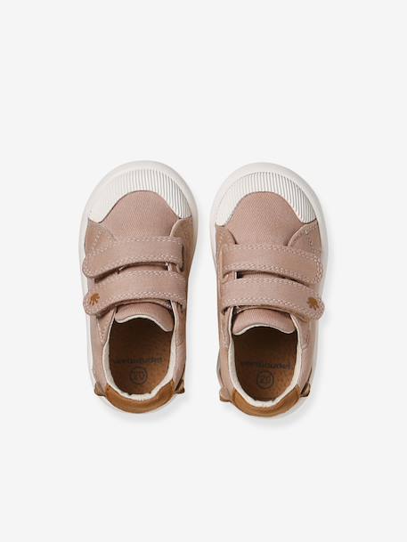 Baskets scratchées bébé garçon en toile beige imprimé+brun - vertbaudet enfant 