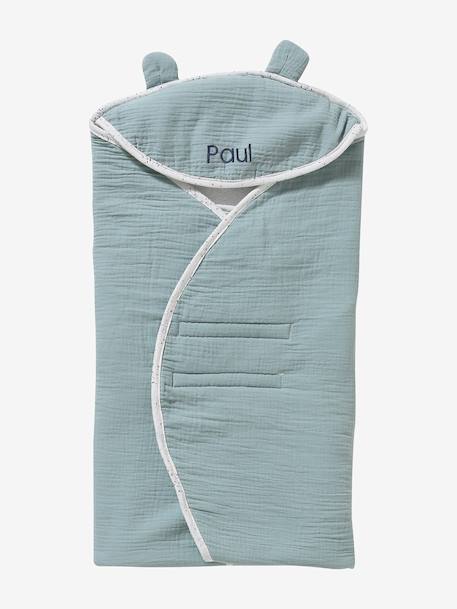 Plaid met capuchon voor maxi-cosi zeegroen - vertbaudet enfant 