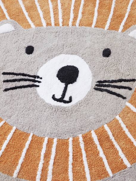 Tapis rond lavable Lion GRIS / ORANGE - vertbaudet enfant 