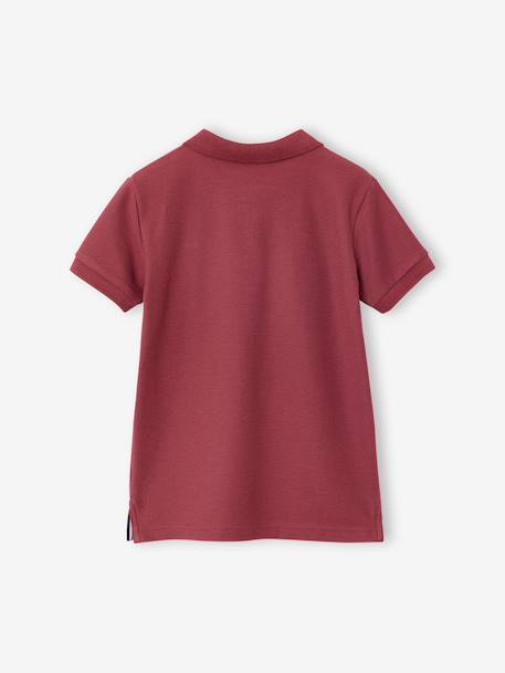 Polo garçon manches courtes broderie poitrine blanc+bleu+jaune pâle+kaki clair+MARINE+terracotta - vertbaudet enfant 