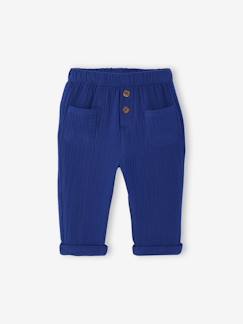 -Pantalon bébé garçon gaze de coton