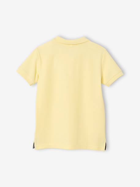 Polo garçon manches courtes broderie poitrine blanc+bleu+jaune pâle+kaki clair+MARINE+terracotta - vertbaudet enfant 
