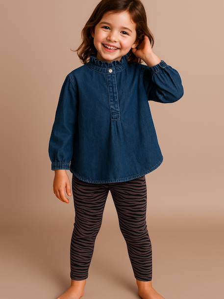 Blouse fille en jean Capsule mère-fille double stone - vertbaudet enfant 