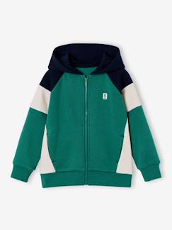 -Sweat zippé garçon capuche coloblock