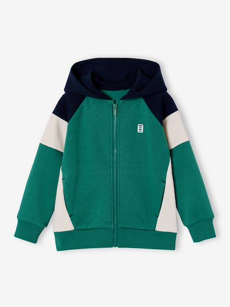 Garçon-Sweat zippé garçon capuche coloblock