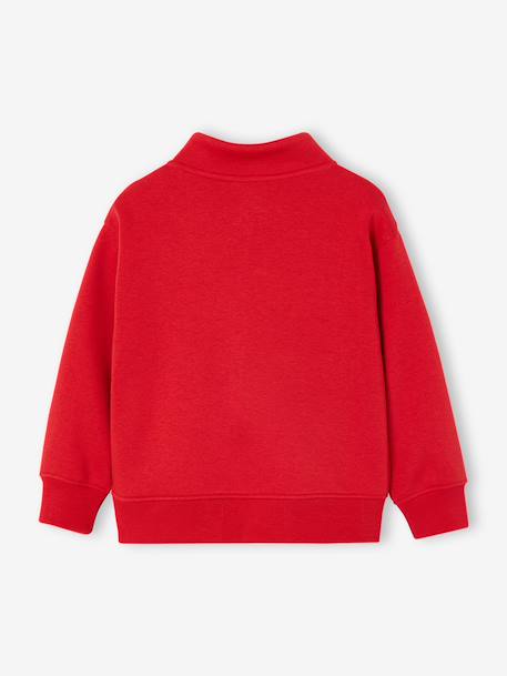 Sweat zippé garçon col camionneur marine+rouge+vert sapin - vertbaudet enfant 