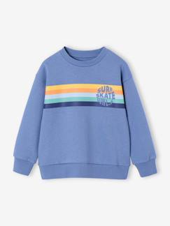 -Sweat garçon col rond rayures graphiques