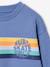 Sweat garçon col rond rayures graphiques blanc chiné+bleu grisé - vertbaudet enfant 