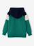 Sweat zippé garçon capuche coloblock bleu moyen+bordeaux+gris chiné+ocre+vert - vertbaudet enfant 