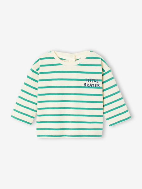 Bébé-T-shirt bébé rayé pressionné dos 
