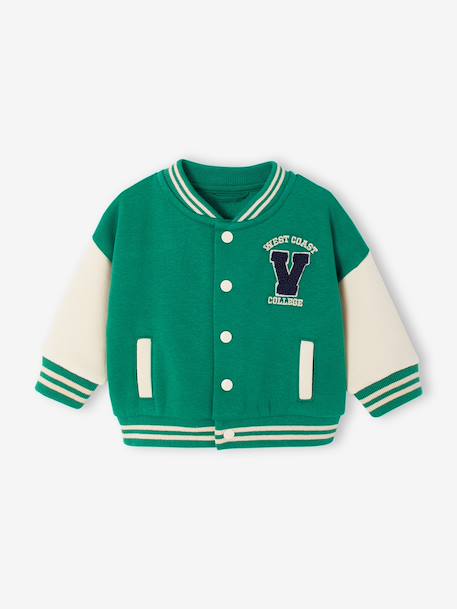 Blouson teddy bébé en molleton vert - vertbaudet enfant 