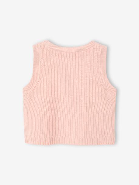 Pull bébé sans manches écru+marine+rose poudré - vertbaudet enfant 