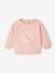 Baby sweater met bedrukte boodschap framboos+roze (poederkleur)+vanille - vertbaudet enfant 