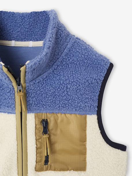 Sweater voor jongens zonder mouwen in sherpa meerkleurig - vertbaudet enfant 