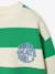 Gestreept sweater voor jongens met geplaatst motief geel, gestreept+pistache - vertbaudet enfant 