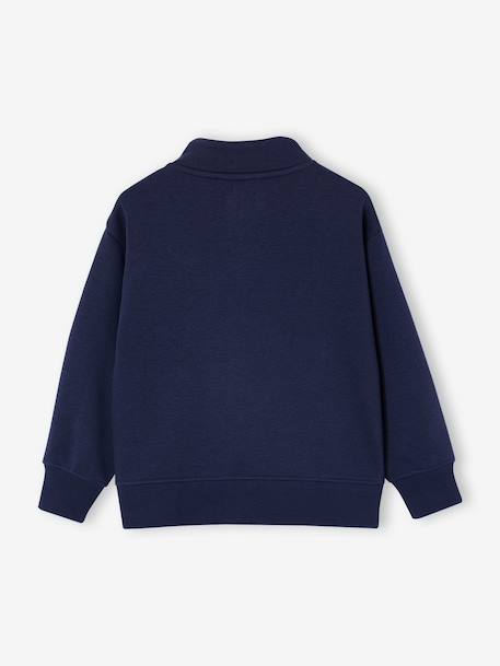 Sweat zippé garçon col camionneur marine+rouge+vert sapin - vertbaudet enfant 