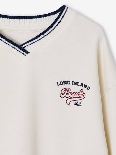 sweater jongen met V-hals ecru - vertbaudet enfant 
