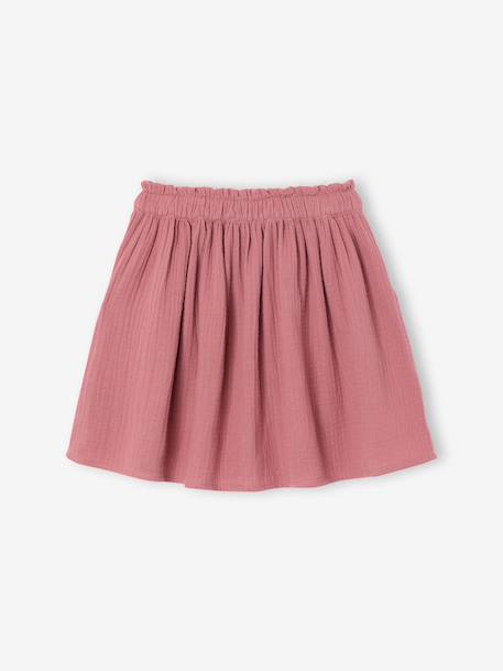 Kleurrijke rok van katoenen gaas voor meisjes beige+grijsblauw+oudroze+paars+rozen+saliegroen - vertbaudet enfant 