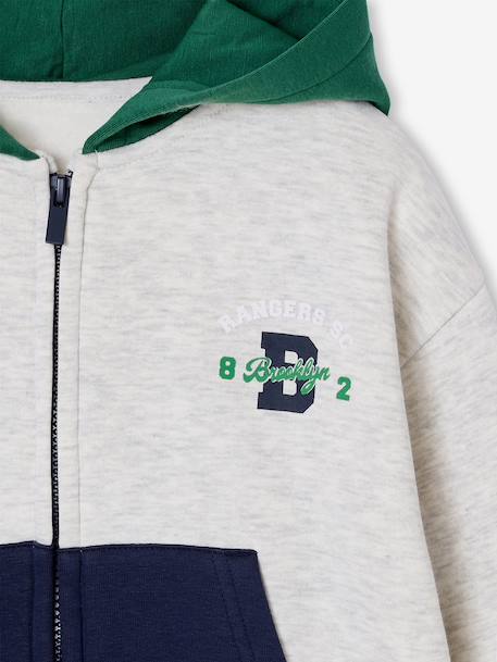 Sweat garçon zippéà capuche vert anglais - vertbaudet enfant 