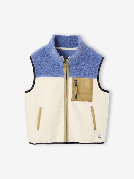 Sweater voor jongens zonder mouwen in sherpa meerkleurig - vertbaudet enfant 