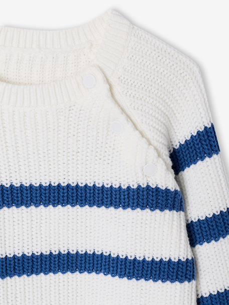 Pull garçon rayé bleu moyen+bordeaux+écru+encre+vert sauge - vertbaudet enfant 