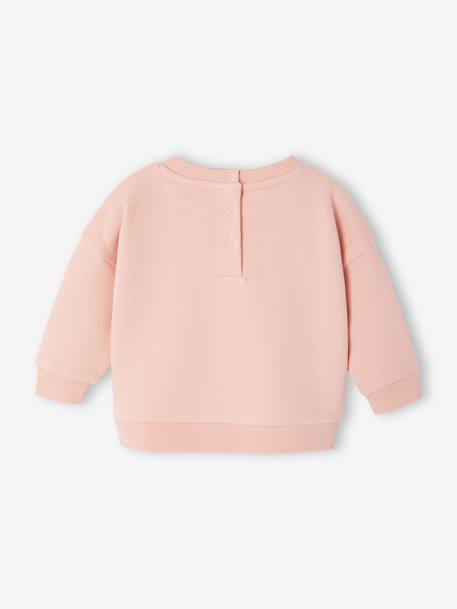 Baby sweater met bedrukte boodschap framboos+roze (poederkleur)+vanille - vertbaudet enfant 