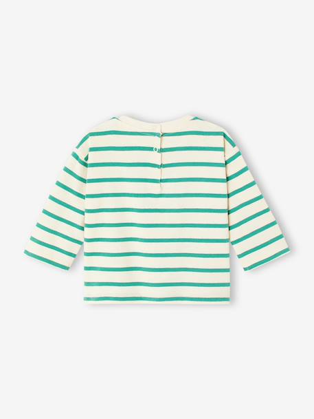 T-shirt bébé rayé pressionné dos rayé vert+rouge - vertbaudet enfant 