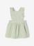 Robe bébé en gaze de coton bretelles à volants vert d'eau+vieux rose - vertbaudet enfant 