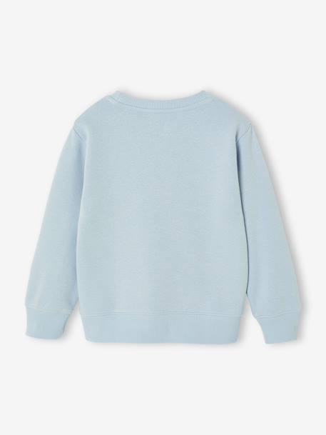 Sweat garçon fantaisie blanc chiné+bleu pâle+ocre+vert - vertbaudet enfant 