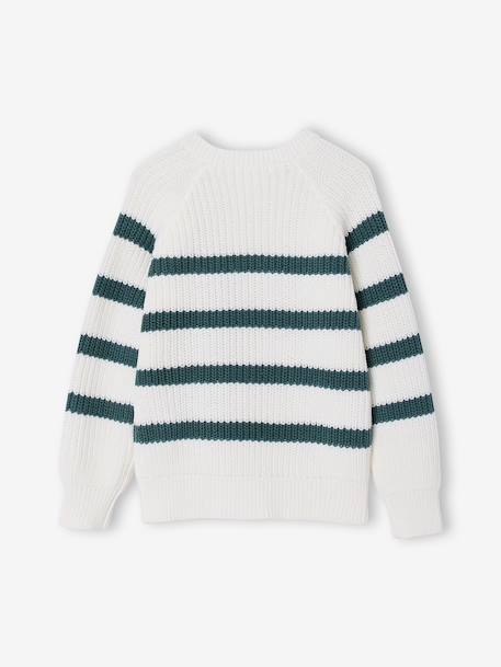 Gestreepte jongenstrui bordeauxrood+ecru+inktblauw+middenblauw+saliegroen - vertbaudet enfant 