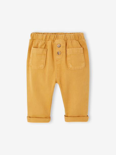 Pantalon bébé taille élastiquée caramel+vanille - vertbaudet enfant 