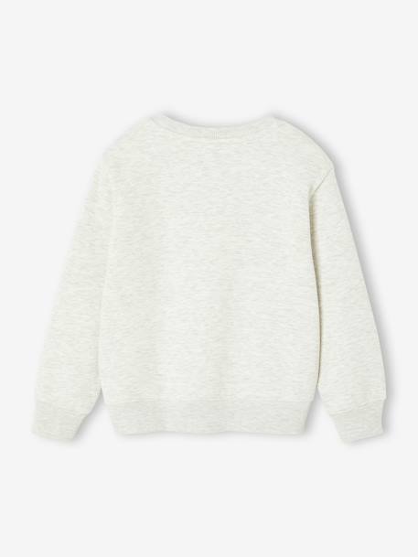 Sweat garçon fantaisie blanc chiné+bleu pâle+ocre+vert - vertbaudet enfant 