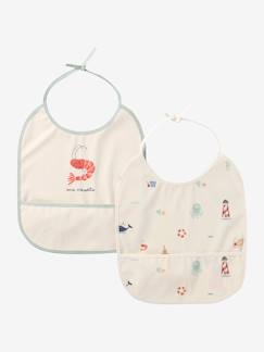 -Lot 2 bavoirs bébé plastifiés