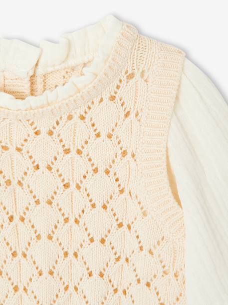 Pull bébé fille 2 en 1 écru - vertbaudet enfant 