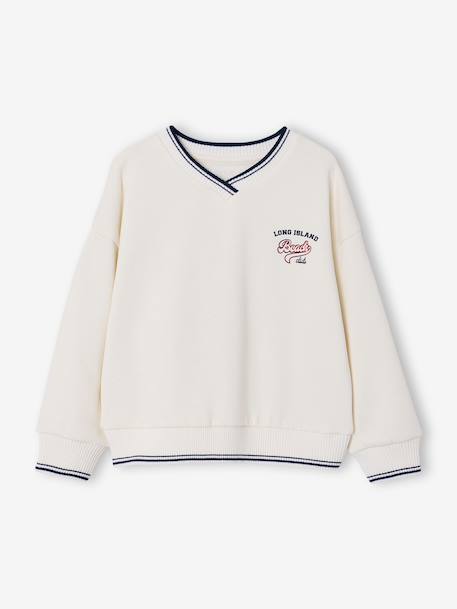 Sweat garçon col V écru - vertbaudet enfant 